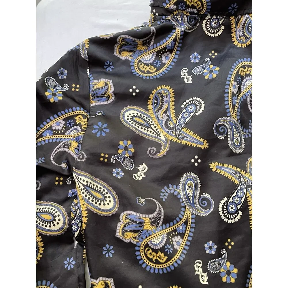 Dogg Supply Snoop Dogg Paisley Satin Pajama Set Womens Small 2-Piece